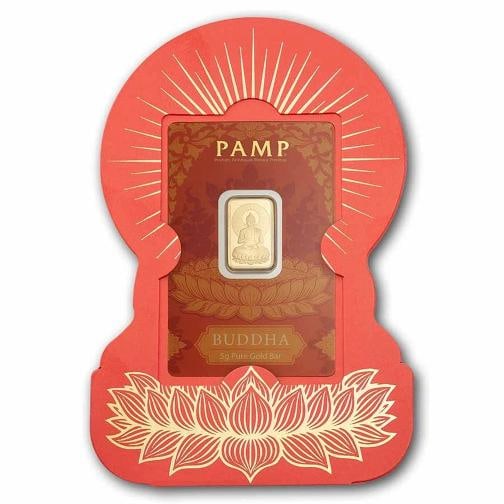 5 gram Gold Bar - PAMP Suisse Buddha (In Assay w/ Sleeve) - 5