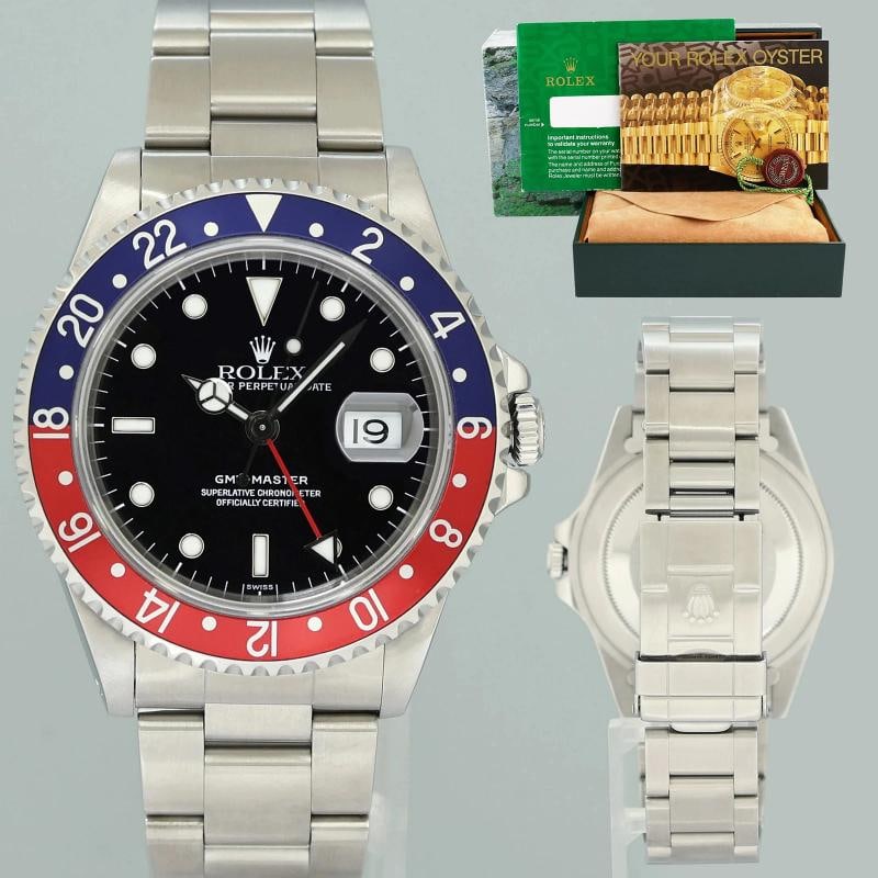 MINT Rolex 16700 GMT-Master Pepsi Blue Red Steel 40mm Watch Box: Condition: Pre-owned - Excellent,Brand: Rolex,Department: Unisex Adults,Type: Wristwatch,Model: GMT-Master,Reference Number: 16700,With Original Box/Packaging: Yes,With Papers: No,Customized: No,UPC:
