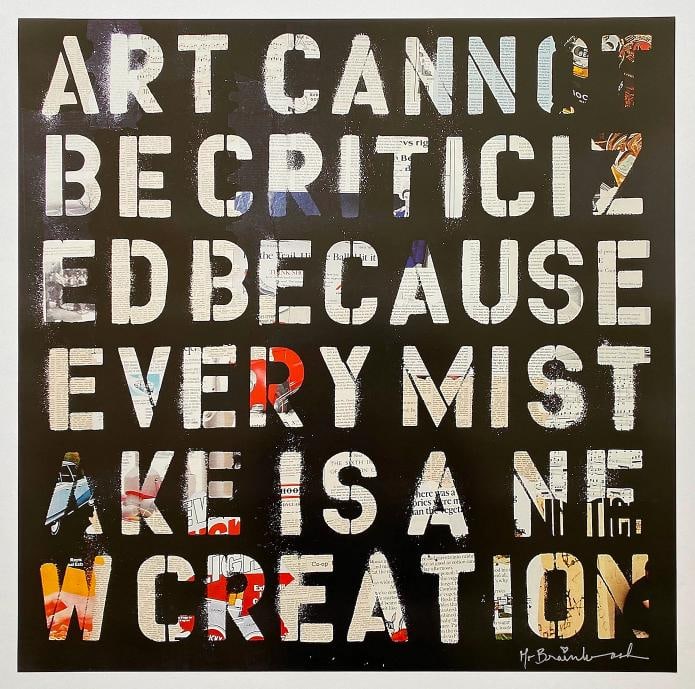 MR. BRAINWASH " ART CANNOT BE CRITICIZED " RARE LITHOGRAPH PRINT POP ART POSTER: Condition: Used,Artist: MR. BRAINWASH,Unit of Sale: Single-Piece Work,Size: Medium,Signed: No,Color: Black,Product: Print,Material: Paper,Framing: Unframed,Subject: Famous Paintings/Painters, Quotatio