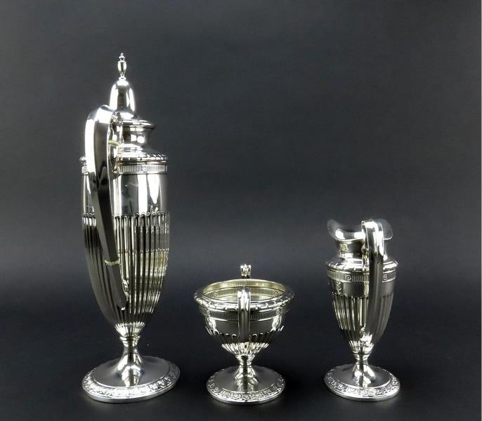 Elegant c1920 La Pierre Sterling Silver 3pc Tea or Coffee Set - 6