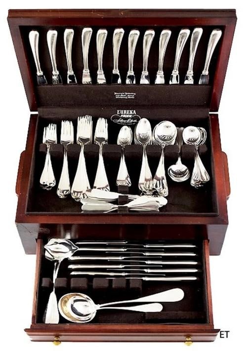 Impressive Anton Michelsen 142pc Sterling Silver Classic Flatware Set Serves 12: Pattern: Classic,Type: Flatware - Sets,Composition: Sterling Silver,Maker: Anton Michelsen,Country of Origin: Denmark Impressive Anton Michelsen 142pc Sterling Silver Classic Flatware Set Serves 12 Pr