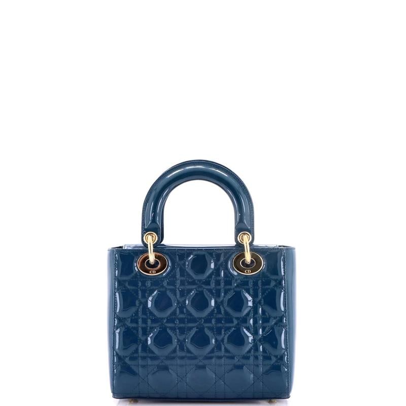 Christian Dior Lady Dior Bag Cannage Quilt Patent Small - 3
