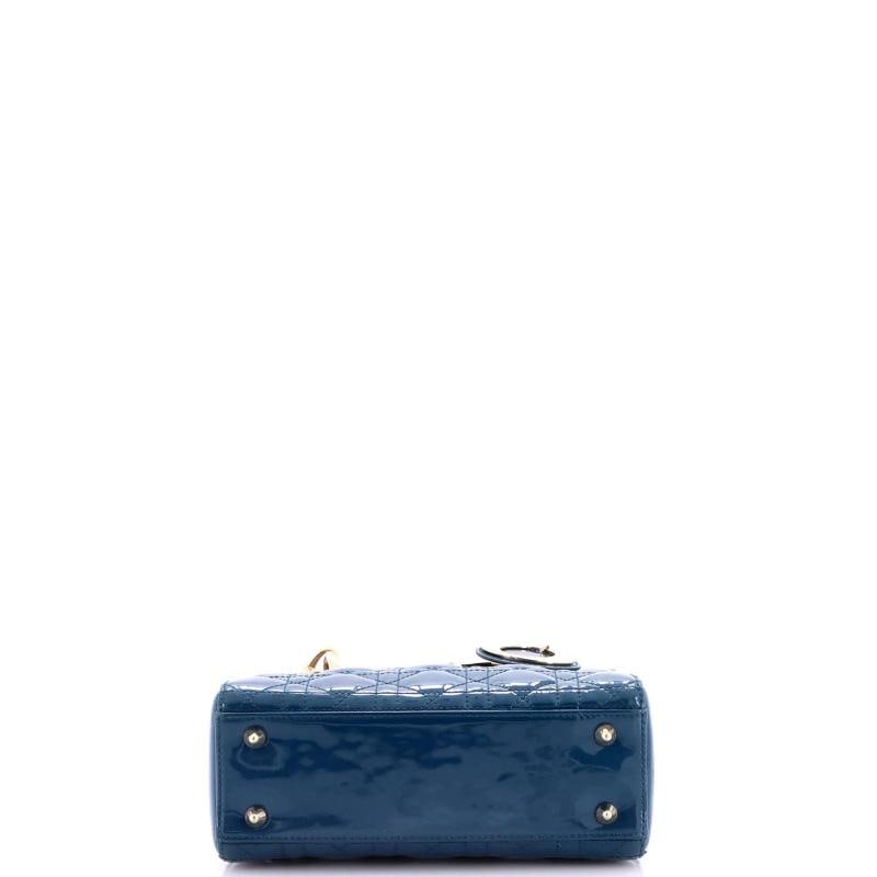 Christian Dior Lady Dior Bag Cannage Quilt Patent Small - 4