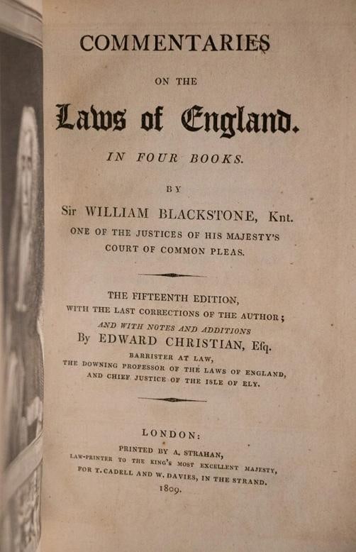 1809 COMMENTARIES ON THE LAWS OF ENGLAND William Blackstone Fine Leather Binding - 9