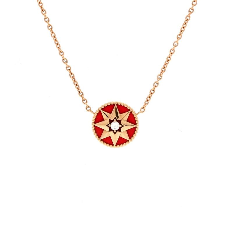Christian Dior Rose des Vents Pendant Necklace 18K Rose Gold with Diamond: Condition: Pre-owned - Good,Brand: Christian Dior,Main Stone: Diamond,Metal: 18K Rose Gold,Metal Purity: 18K,Style: Pendant,Type: Necklace,Color: Rose Gold,Material: 18K Rose Gold, Ceramic, Diamond