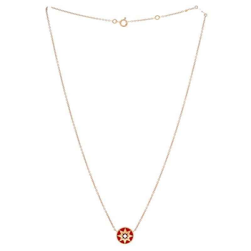 Christian Dior Rose des Vents Pendant Necklace 18K Rose Gold with Diamond - 2