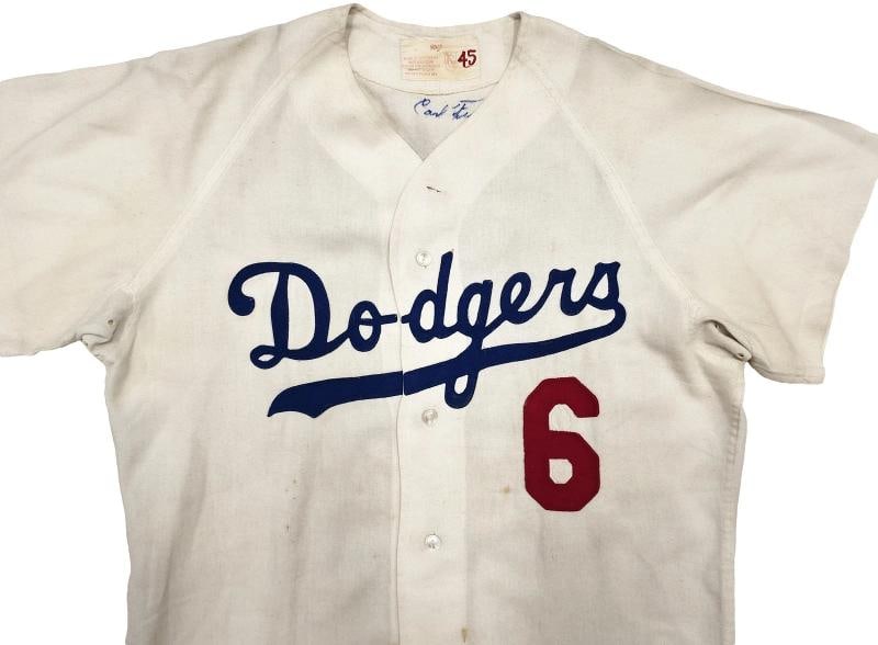 Dodgers Carl Furillo Signed Cream WA Goodman & Sons Jersey Vintage Sig JSA - 2