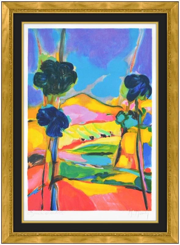 Marcel Mouly Original Lithograph Luberon Mountain Range Composition Signed Frame: Also, measuring approximately 26Ã¢â‚¬Â x 16Ã¢â‚¬Â (archival matted to 20Ã¢â‚¬Â x 13Ã