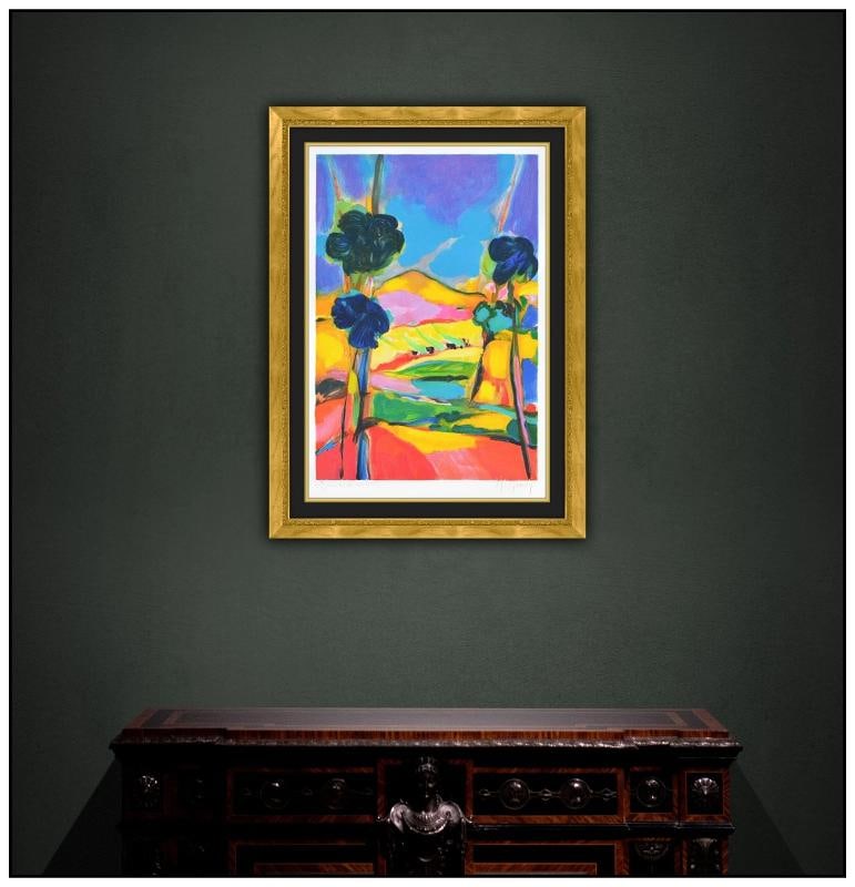 Marcel Mouly Original Lithograph Luberon Mountain Range Composition Signed Frame - 2