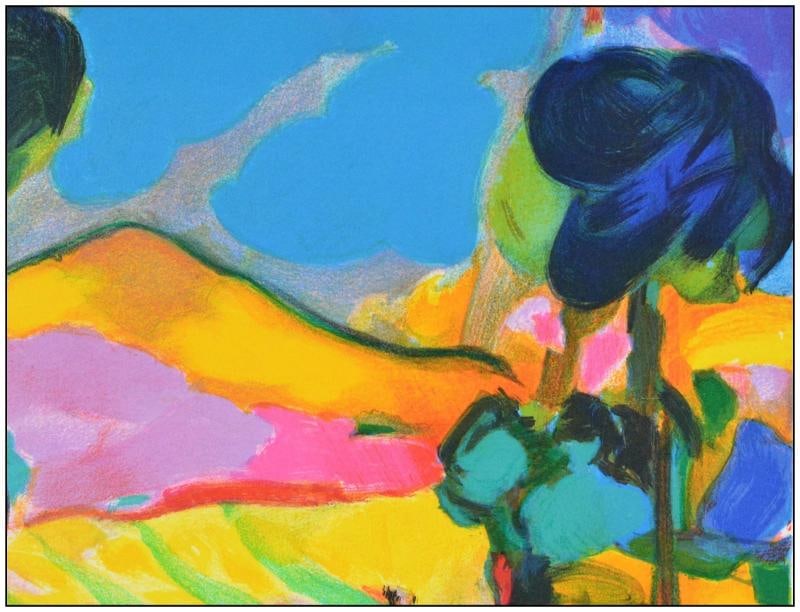 Marcel Mouly Original Lithograph Luberon Mountain Range Composition Signed Frame - 4