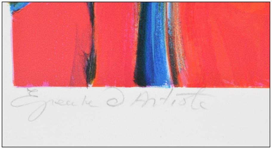 Marcel Mouly Original Lithograph Luberon Mountain Range Composition Signed Frame - 5