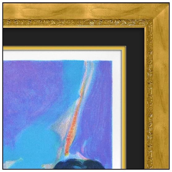 Marcel Mouly Original Lithograph Luberon Mountain Range Composition Signed Frame - 7
