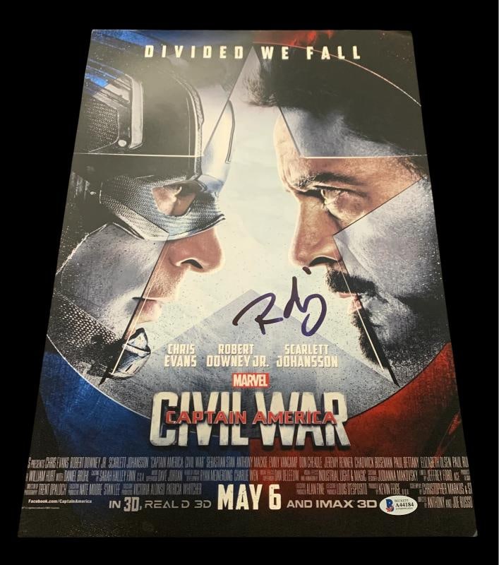 ROBERT DOWNEY JR SIGNED CAPTAIN AMERICA CIVIL WAR AUTOGRAPH 12X18 PHOTO BAS: Industry: Movies,Personalize: No,Movie: CAPTAIN AMERICA CIVIL WAR,Signed by: ROBERT DOWNEY JR,Size: 12x18,Signed: Yes,Autograph Authentication: Beckett,Object Type: Photograph,Original/Reproduction: O
