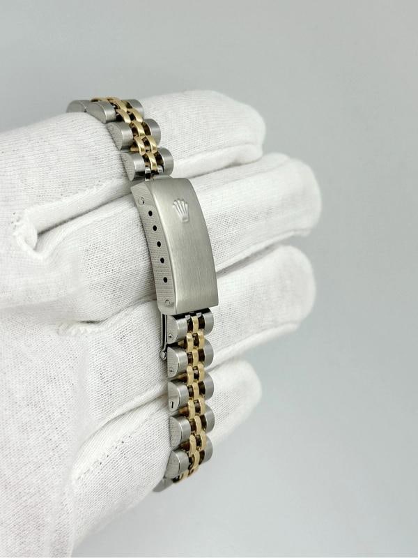2002 Rolex Ladies Datejust 79173 Black MOP Diamond Dial Steel 18k Gold Box Paper - 13