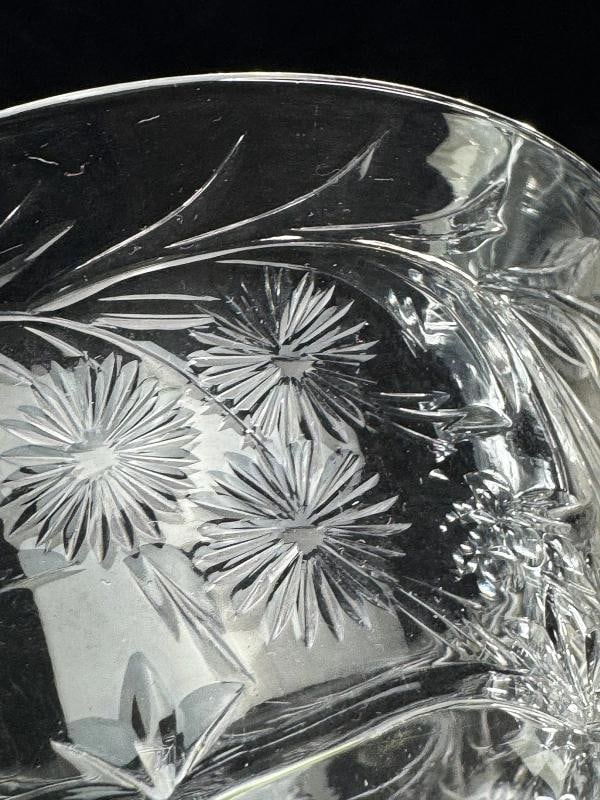 9 Antique Webb Corbett English Crystal Hand Cut Floral Bowls - 5
