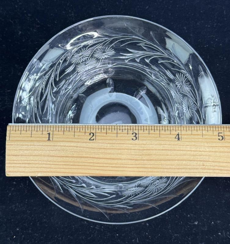 9 Antique Webb Corbett English Crystal Hand Cut Floral Bowls - 8