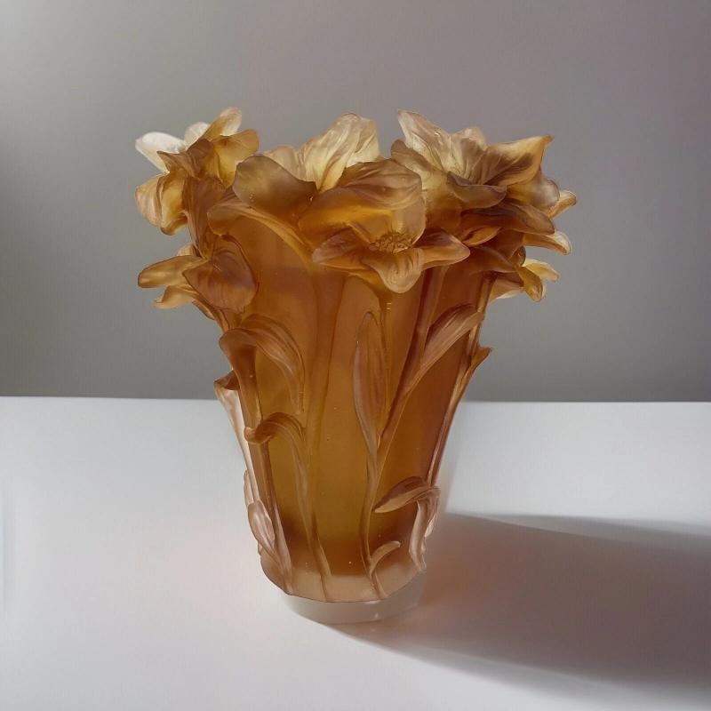 Amber Heavy Art Glass Iris h8Ã¢â‚¬Â Unique Maker Unknown Not Na - 2
