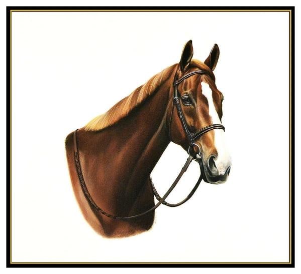 Jocelyn Sandor Original Pastel Painting Signed Western Cowboy Horse Portrait Art - 2
