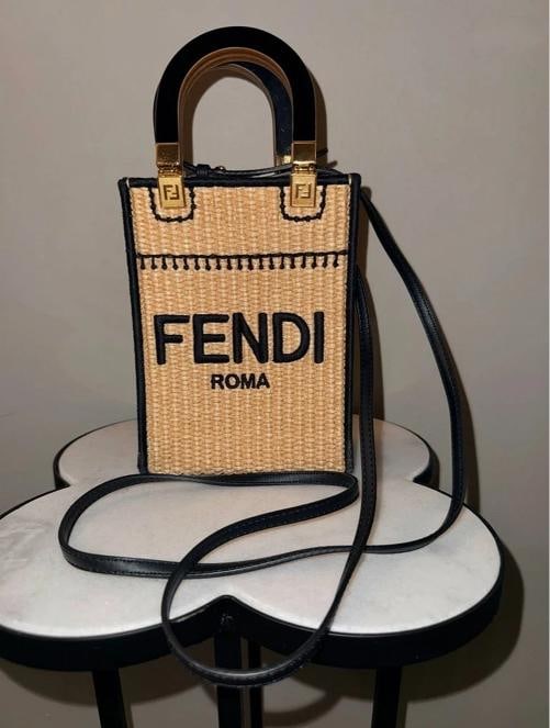 Fendi Mini Sunshine Shopper Tote Raffia w/Strap - 18