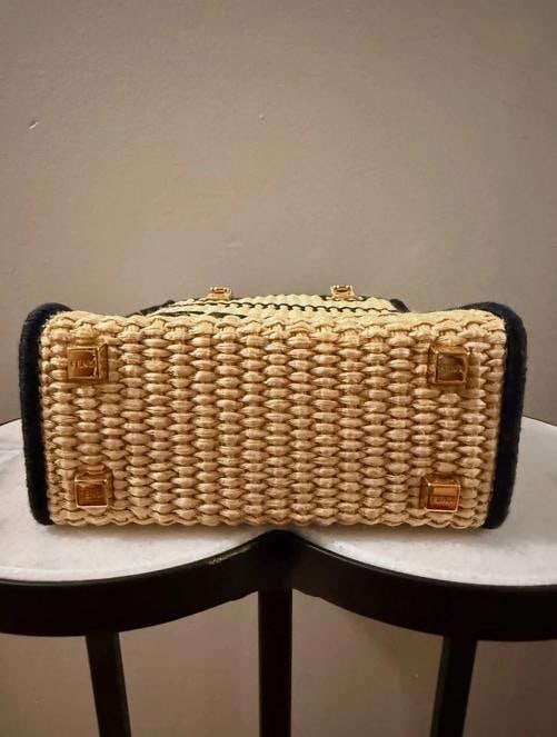 Fendi Mini Sunshine Shopper Tote Raffia w/Strap - 6
