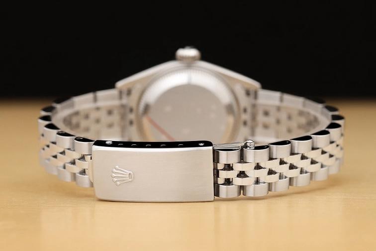 ROLEX LADIES DATEJUST 79174 SALMON ARABIC DIAL 18K WHITE GOLD STEEL WATCH - 6