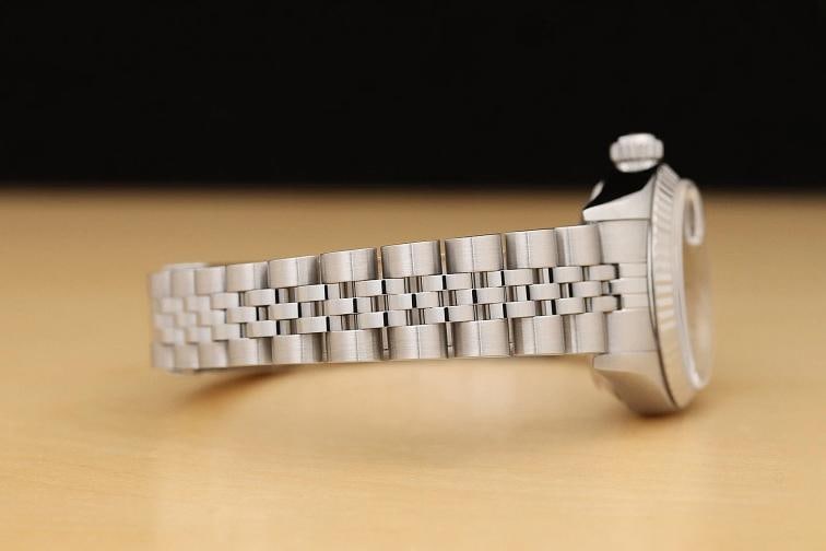 ROLEX LADIES DATEJUST 79174 SALMON ARABIC DIAL 18K WHITE GOLD STEEL WATCH - 8