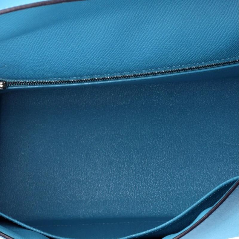 Hermes Kelly Handbag Blue Epsom with Palladium Hardware 28 - 5