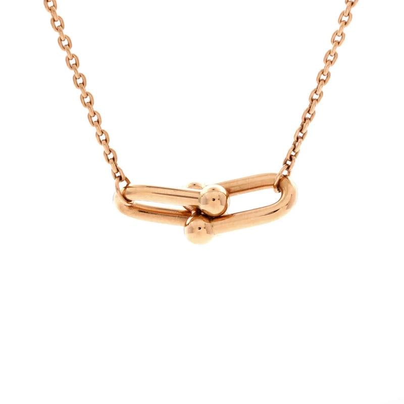 Tiffany & Co. HardWear Double Link Pendant Necklace 18K Rose Gold Small: Condition: Pre-owned - Good,Brand: Tiffany & Co.,Main Stone: Unknown,Metal: 18K Rose Gold,Metal Purity: 18K,Style: Pendant,Type: Necklace,Color: Rose Gold,Material: Unknown Condition: Very good. Moder