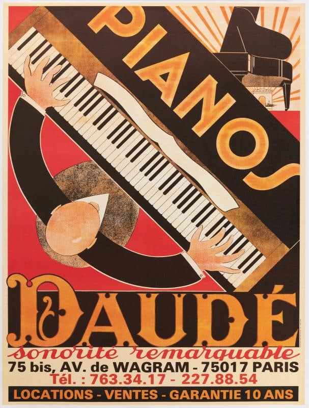 Original Vintage Poster - Piano Daude - Music Instrument - Musician - Paris 1980: Condition: Used,Artist: Andre Daude,Unit of Sale: Single-Piece Work,Signed By: Andre Daude,Size: Large,Signed: Yes,Color: Black - Red - White - Orange - Yellow,Title: Piano Daude,Certificate of