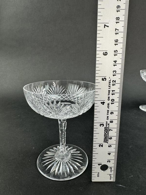12 American Brilliant Period Cut Glass Champagne Saucers 3 3/4 Inches - 7