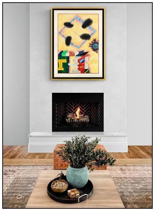 Martin Bradley Original Gouache Painting Abstract Modern Signed Framed Artwork - 2