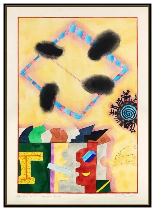Martin Bradley Original Gouache Painting Abstract Modern Signed Framed Artwork - 3