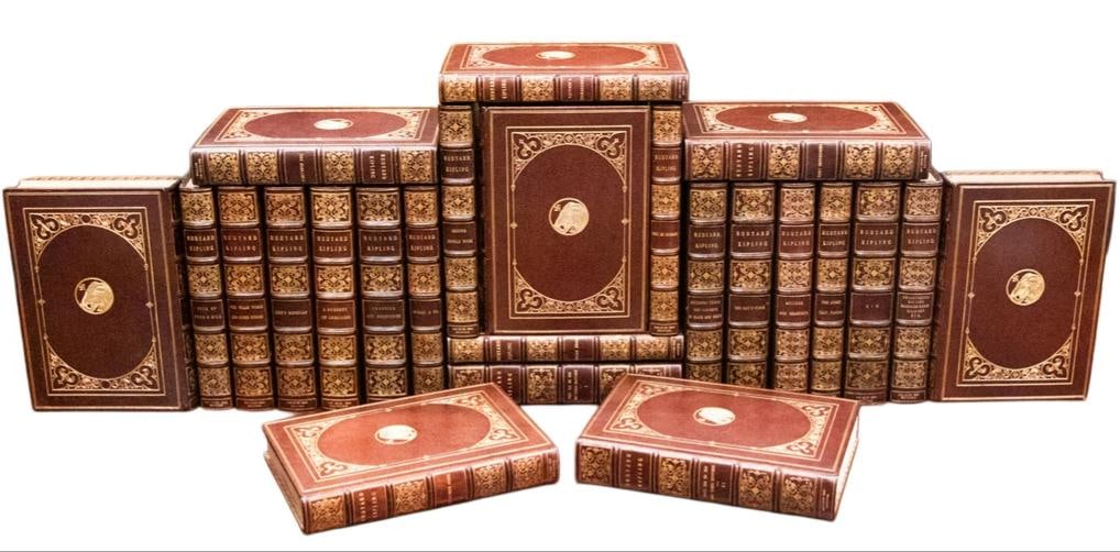 1914 The Works of Rudyard Kipling Limited Edition **Signed** Deluxe Leather: Binding: Leather,Place of Publication: New York,Language: English,Special Attributes: Limited Edition, Numbered, Signed, Signed by Kipling, Rare, Fine Leather Bindings, Great Condition,Author: