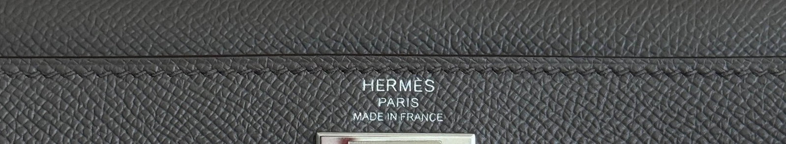 Hermes Kelly 28 Sellier Etain Gray Epsom Leather Palladium Hardware RARE - 6