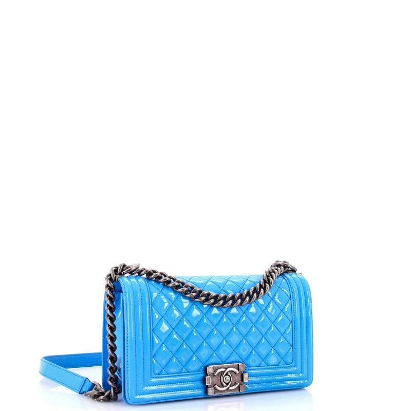 Chanel Boy Flap Bag Quilted Patent Old Medium - 2