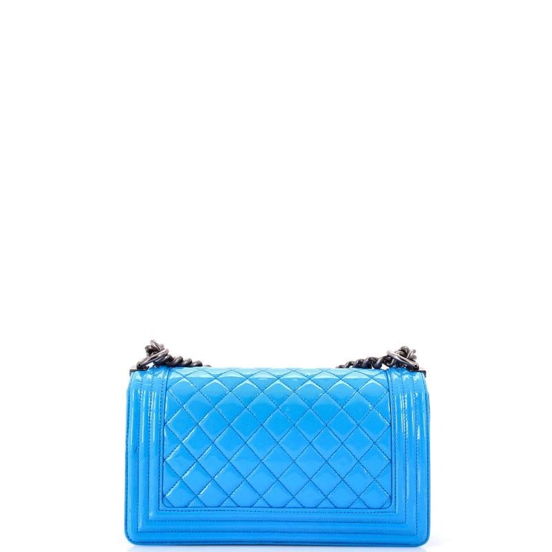 Chanel Boy Flap Bag Quilted Patent Old Medium - 3