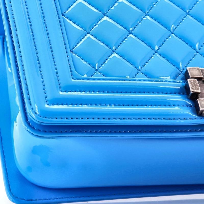 Chanel Boy Flap Bag Quilted Patent Old Medium - 7