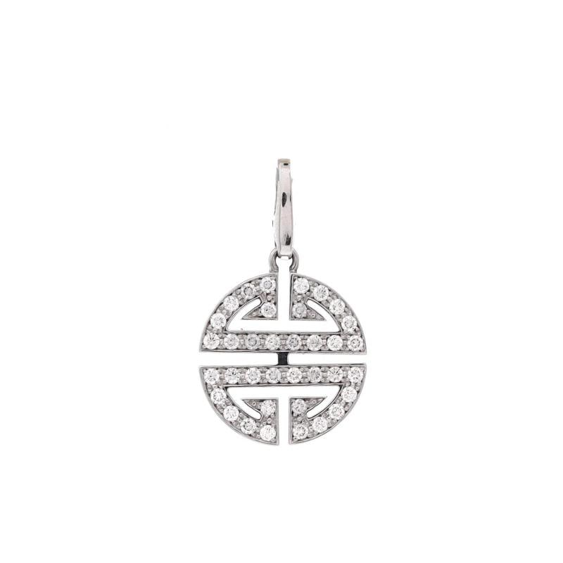 Cartier Longevity Charm Pendant & Charms 18K White Gold and Diamonds: Measurements: Height/Length: 0.7 ", Width: 0.7 " . Condition: Pre-owned - Good,Brand: Cartier,Main Stone: Diamond,Metal: 18K White Gold,Metal Purity: 18K,Style: 18K White Gold And Diamonds,Type: