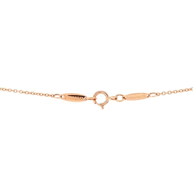 Tiffany & Co. Elsa Peretti Open Heart 5 Diamonds Pendant Necklace 18K Rose Gold - 3