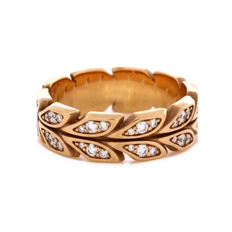 Tiffany & Co. Victoria Vine Band Ring 18K Rose Gold with Diamonds - 3