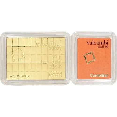 Valcambi 50x1 Gram Gold CombiBar (1.6075 oz) with Assay Card - 2