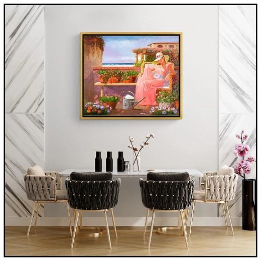 James Zar Signed Original Oil Painting On Board Framed - 2