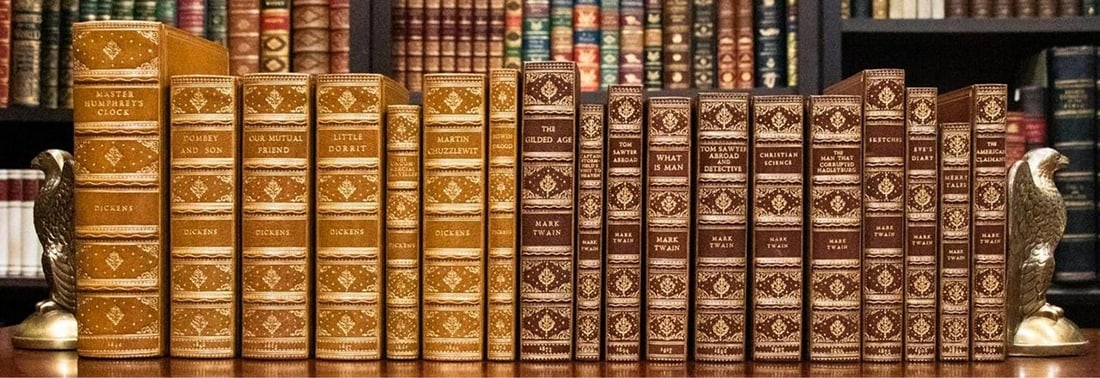 Charles Dickens / Mark Twain / Uniformly Bound First Edition Works of Charles: Author: Charles Dickens / Mark Twain Title: Uniformly Bound First Edition Works of Charles Dickens and Mark Twain Publication: 1850 Edition: First Edition. Author: Charles Dickens / Mark