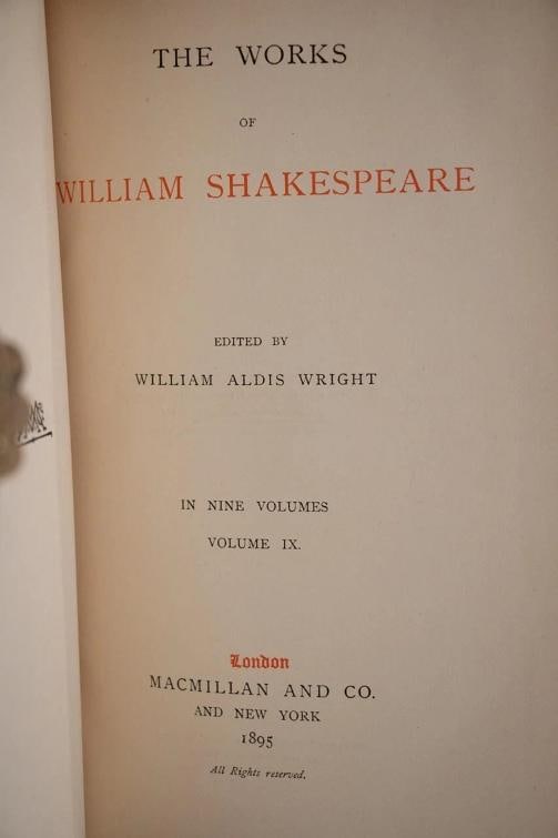 1891 The Works of William Shakespeare Fine Leather Bindings - 16