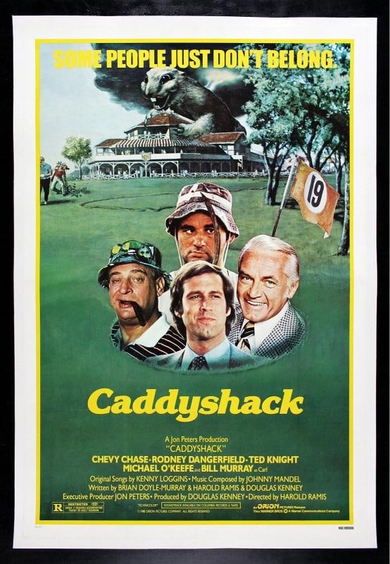 CADDYSHACK 1980 ORIGINAL VINTAGE MOVIE POSTER~ LINEN BACKED~ (27" x 41"): Industry: Movies,Object Type: Poster,Original/Reproduction: Original,Country of Origin: United States