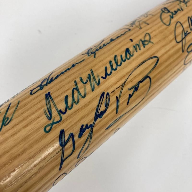 Beautiful Hall Of Fame Legends Multi Signed Baseball Bat 37 Sig Ted Williams JSA - 9