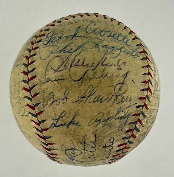 Babe Ruth, Lou Gehrig, Mickey Mantle & Roger Maris Signed Baseball (PSA LOA) - 2