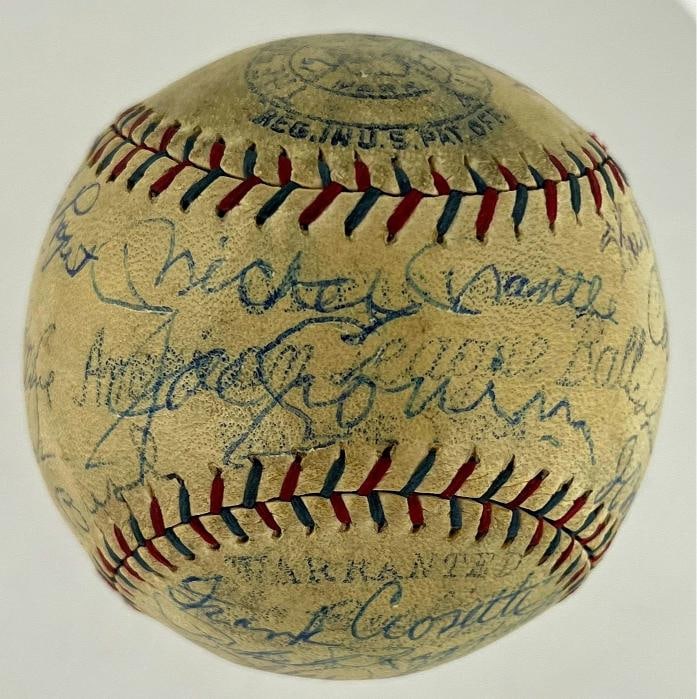 Babe Ruth, Lou Gehrig, Mickey Mantle & Roger Maris Signed Baseball (PSA LOA) - 3
