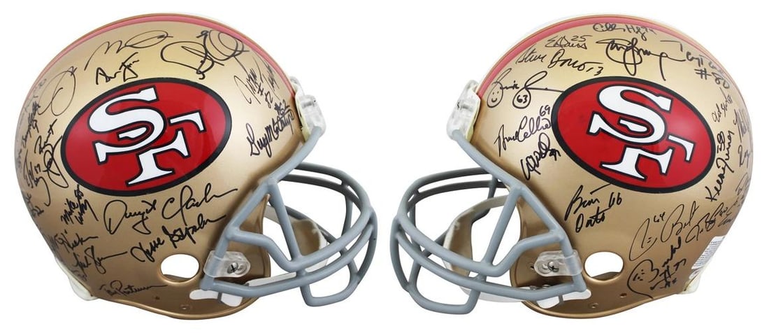 49ers Legends (37) Montana, Young, Rice, Clark +33 Signed F/S Proline Helmet PSA: Notable Signatures Include: Joe Montana, Steve Young, Jerry Rice, Roger Craig, Ronnie Lott, Charles Haley, John Taylor, Dwight Clark, Brent Jones, Keena Turner. Player: Notable Signatures Include: Joe