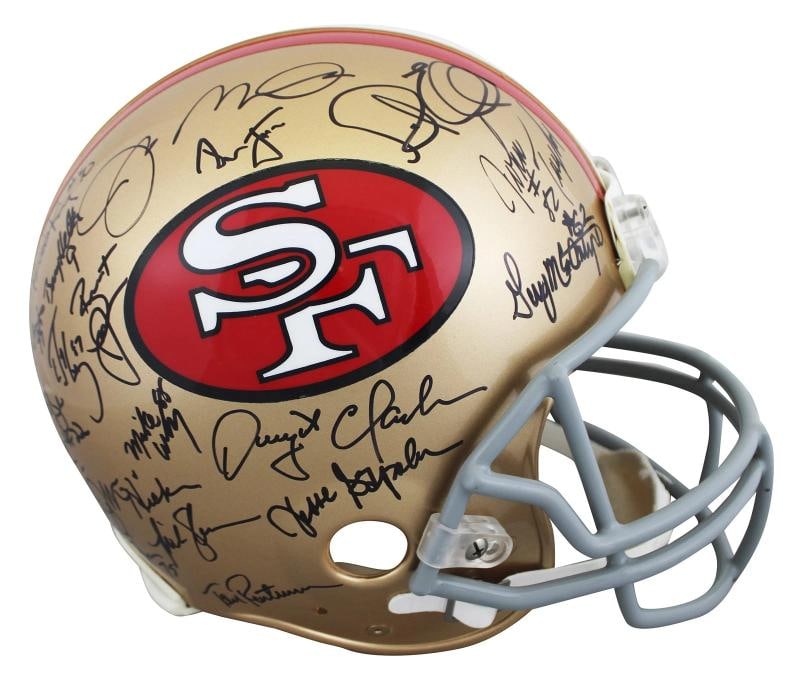 49ers Legends (37) Montana, Young, Rice, Clark +33 Signed F/S Proline Helmet PSA - 2